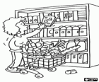 Various coloring pages for kids, and for all who are interested in coloring pages, can get amazing pictures easily through this portal. A Mother Buying At The Supermarket Coloring Page Printable Game