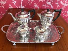 Vintage Silver Plated Tea Set On
