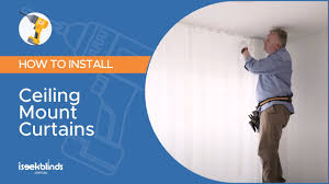 how to install ceiling mount curtains