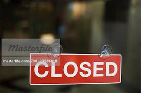 Closed Sign On Door Stock Photo Masterfile Rights