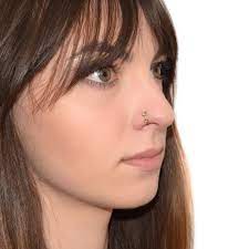 nose ring hoop with double gems