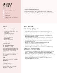Minimalist resume with a monogram on the left corner and necessary info, such as experience, skills. Free To Use Resume Builder Create Your Own Livecareer