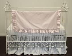 ruffled crib blanket in pale pink