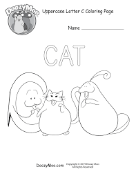 cute uppercase letter c coloring page