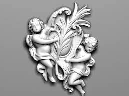 Angel Relief Wall Sculpture 3d Model