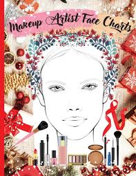 makeup artist face charts practice book for makeup from beginner to professional to organize and plan their designs blank makeup face chart worksheets faces with open and closed eyes gift idea for christmas professiona makeup artists book
