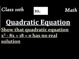 Quadratic Equation X² 8x 18