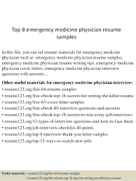 Top 8 Emergency Medicine Physician Resume Samples