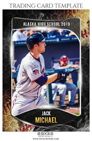 Jack Michael Baseball Sports Trading Card Photoshop Template