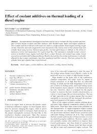 effect of coolant additives on thermal