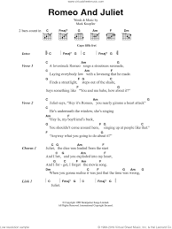 Learn to play guitar by chord / tabs using chord diagrams, transpose the key, watch video lessons and much more. Straits Romeo And Juliet Sheet Music For Guitar Chords V2