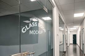 Free Glass Door Mockup Psd Template