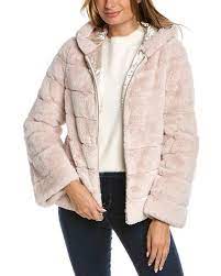 Kenneth Cole Fuzzy Coat In Natural Lyst
