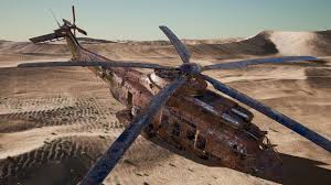 old rusted military helicopter in the