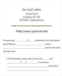 Wedding Officiant Agreement Wedding Contract Templates Metierlink Com