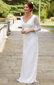 Most of pregnant brides may be scared of walking down the aisle with their babies bump, here, they can choose one piece of maternity wedding dresses to divest themselves of those worries. Chloe Lace Maternity Wedding Gown Ivory Maternity Wedding Dresses Evening Wear And Party Clothes By Tiffany Rose Au
