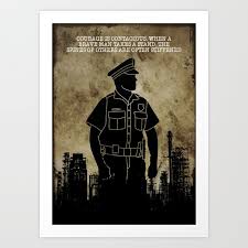 Police Wall Art Decor Courage Is