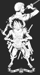 Luffy black white hoodie one piece zip up hoodie. Anime 959537 Black And White Zoro And Luffy On Favim Com