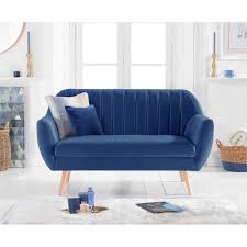 luxor blue velvet 2 3 seater sofa