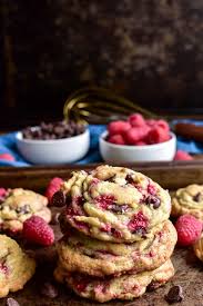 Combine glaze ingredients and drizzle over cookies. Raspberry Chocolate Chip Cookies Lemon Tree Dwelling