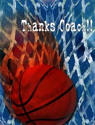 Basketball Coach Thank You A2 Card Front Ursulas Digital Mixed Media