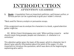 parts of an essay ppt introduction attention grabber