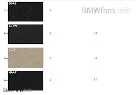 Sample Chart With Upholstery Colors Bmw 1 F21 116i N13 Europe
