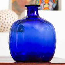 Blown Glass Vase Cobalt Blue Bottle