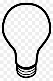 Cartoon Black Icon Outline Symbol Thinking White Light Bulb