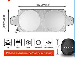 Windshield Sun Shade With 2 Ears For Maximum Uv And Sun Protection Foldable Sunshade For Car Windshield Will Keep Your Car Cooler Car Window Sun Shade