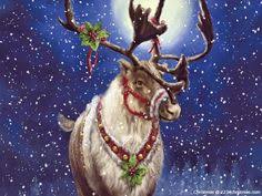 Looking for the best cute christmas wallpaper desktop? 20 Best Santa Flying Reindeer Sleigh Wallpapers Ideas Reindeer And Sleigh Flying Reindeer Reindeer