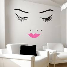 beautiful face wall decal lips wall