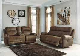 Austere Brown Reclining Sofa Set