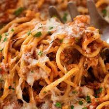 easy crockpot spaghetti cerole the