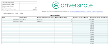mileage log template 2023 free excel