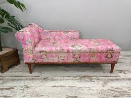 Pink Chaise Lounge Sofa Storage Sofa