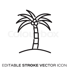Print out the file on a4 or letter size cardstock. Coconut Palm Tree Line Icon Outline Stock Vector Colourbox