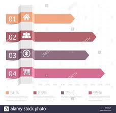 Horizontal Bar Chart With Numbers And Icons Business
