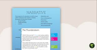 narrative text type poster with