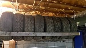 Eclectic Red Barn Diy Garage Tire Rack