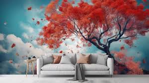 Vibrant 3d Wall Art Turquoise And Red