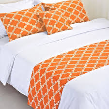orange bed runner modern bed runners