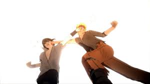 Two men punching face anime character, Naruto Shippuuden, Uzumaki Naruto, Uchiha  Sasuke, fighting HD wallpaper