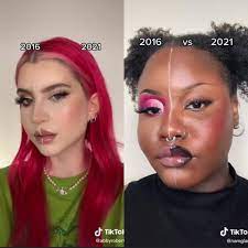 2016 vs 2021 makeup trend on tiktok
