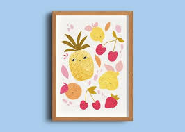 cute fruit print nursery wall art