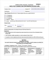 Free 19 Sample Employee Review Forms Pdf