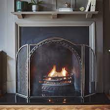 Pewter Curved Surround Fire Screen
