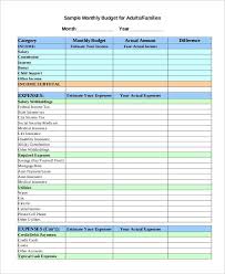 Sample Monthly Household Budget Worksheet And Free Printable Monthly