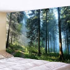 Misty Forest Tree Printed Large Wall