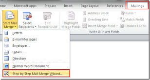 word 2010 mail merge